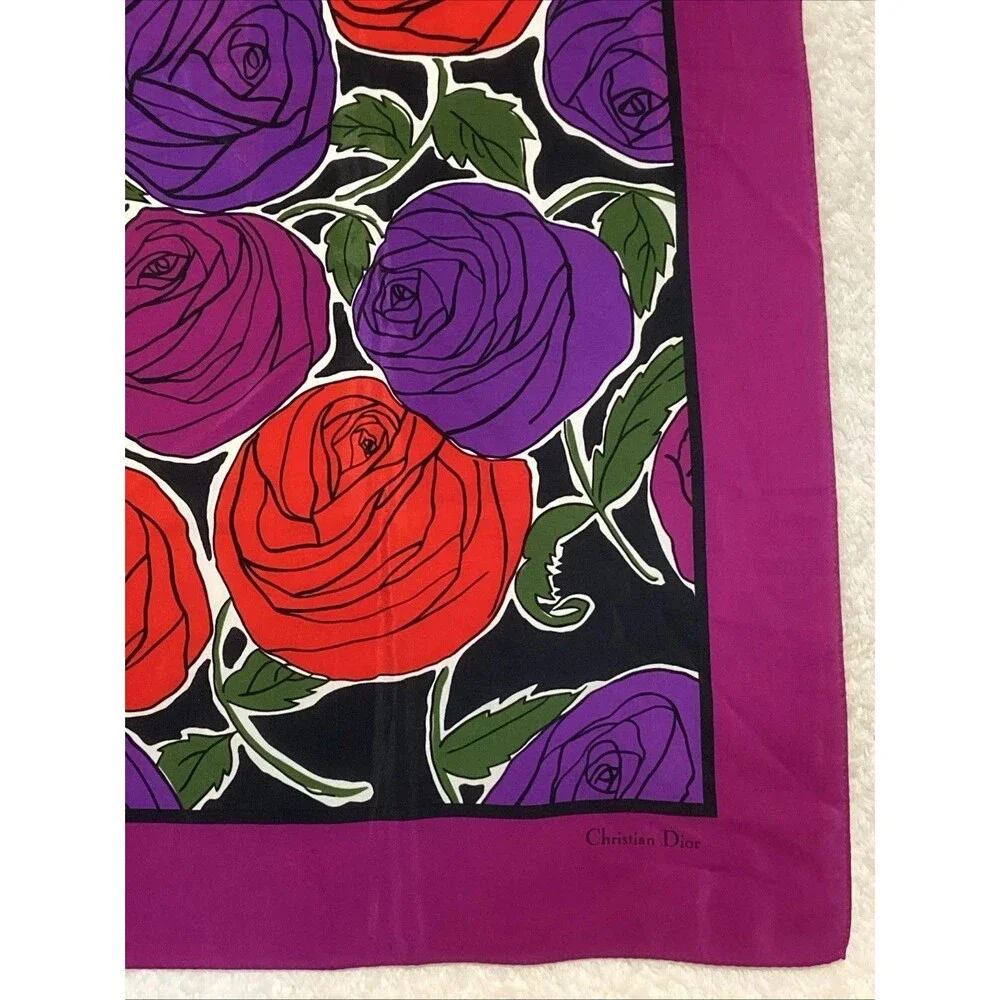 Vintage Christian Dior Square Silk Scarf 34